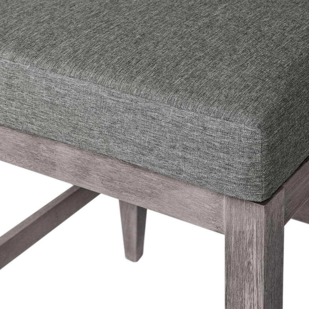 Vivid Outdoor Patio Counter Stool in Gray Eucalyptus Wood with Gray Olefin Cushions By Armen Living | Bar Stools | Modishstore - 6