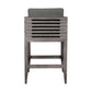 Vivid Outdoor Patio Bar Stool in Gray Eucalyptus Wood with Gray Olefin Cushions By Armen Living | Bar Stools | Modishstore - 4