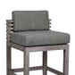 Vivid Outdoor Patio Bar Stool in Gray Eucalyptus Wood with Gray Olefin Cushions By Armen Living | Bar Stools | Modishstore - 5