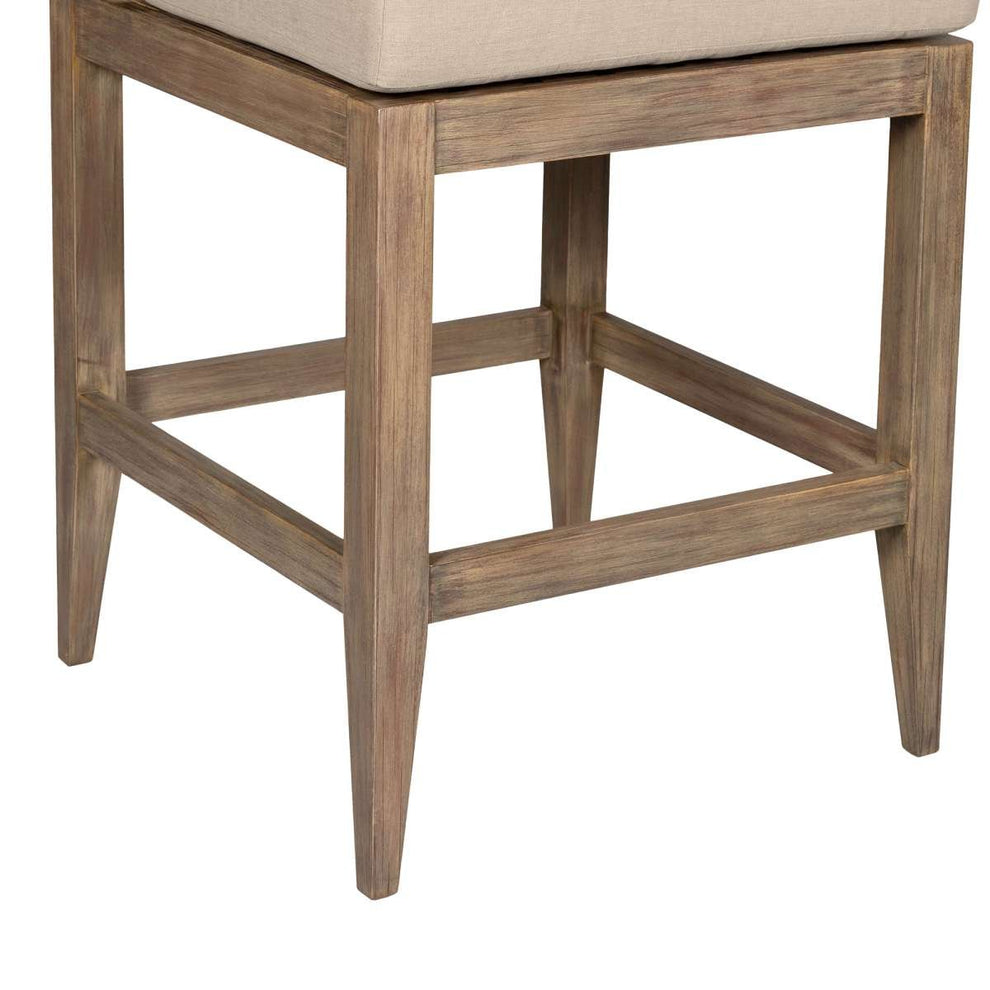 Vivid Outdoor Patio Bar Stool in Light Eucalyptus Wood with Taupe Olefin Cushions By Armen Living | Bar Stools | Modishstore - 7