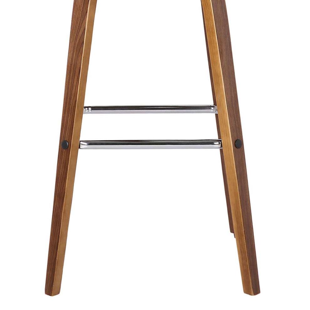 Vienna 30" Bar Height Swivel Grey Faux Leather and Walnut Wood Bar Stool By Armen Living | Bar Stools | Modishstore - 5