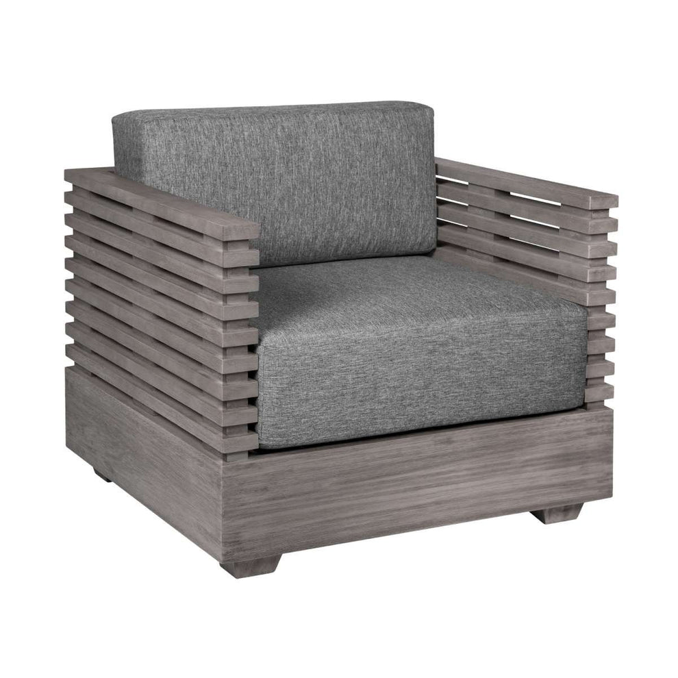 Vivid Outdoor Patio Chair in Gray Eucalyptus Wood with Gray Olefin Cushions By Armen Living | Outdoor Chairs | Modishstore - 3