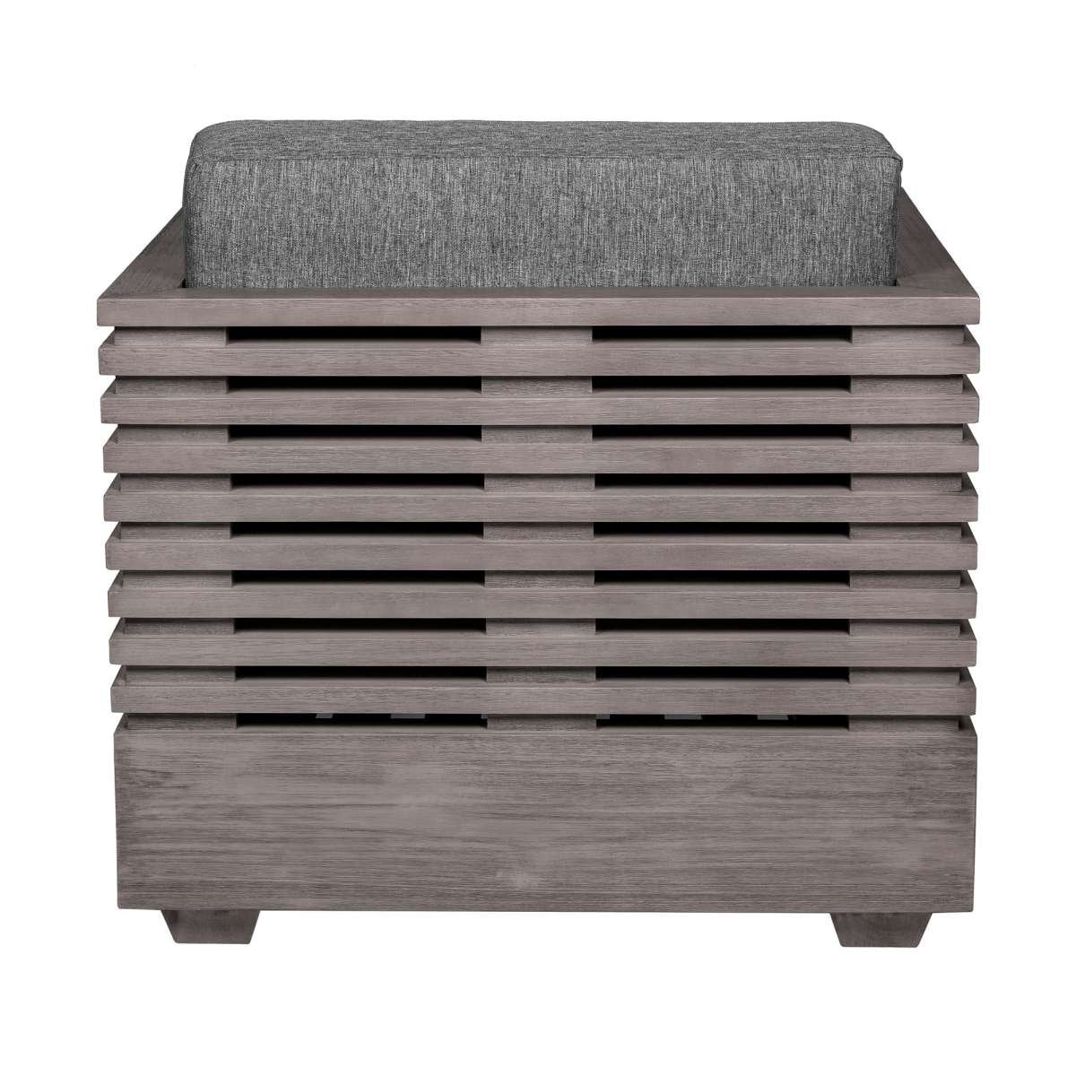Vivid Outdoor Patio Chair in Gray Eucalyptus Wood with Gray Olefin Cushions By Armen Living | Outdoor Chairs | Modishstore - 5