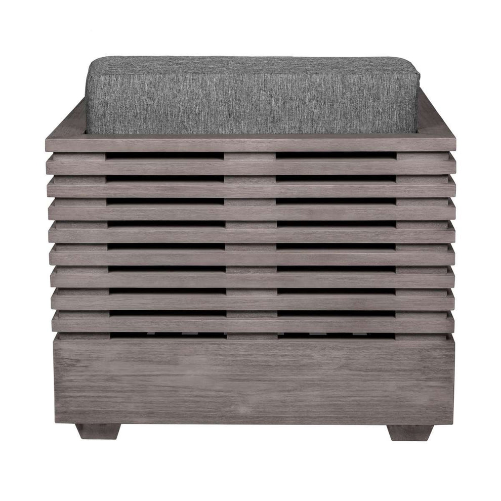 Vivid Outdoor Patio Chair in Gray Eucalyptus Wood with Gray Olefin Cushions By Armen Living | Outdoor Chairs | Modishstore - 5