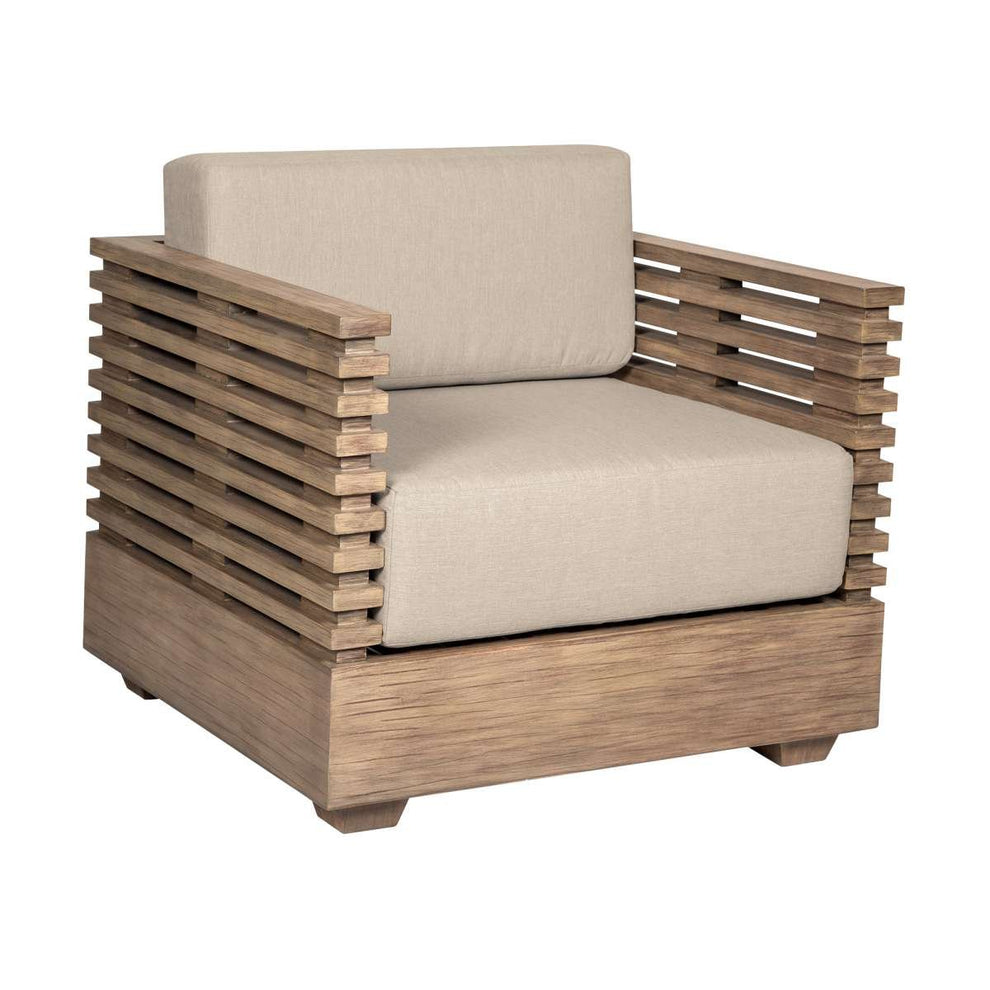 Vivid Outdoor Patio Chair in Light Eucalyptus Wood with Taupe Olefin Cushions By Armen Living | Outdoor Chairs | Modishstore - 3