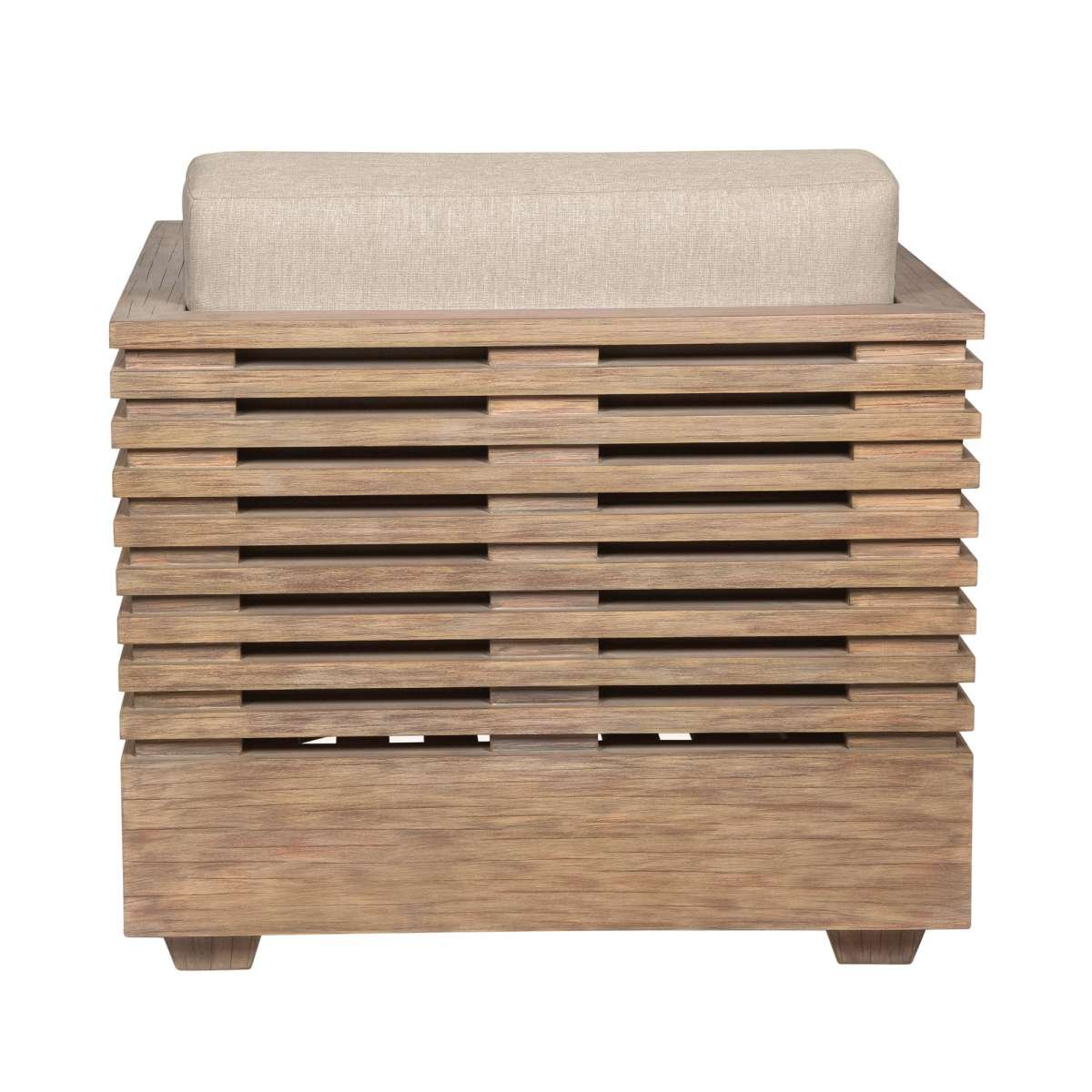 Vivid Outdoor Patio Chair in Light Eucalyptus Wood with Taupe Olefin Cushions By Armen Living | Outdoor Chairs | Modishstore - 5