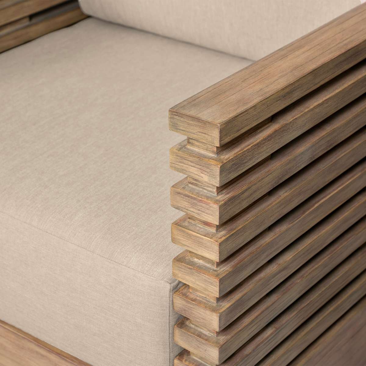 Vivid Outdoor Patio Chair in Light Eucalyptus Wood with Taupe Olefin Cushions By Armen Living | Outdoor Chairs | Modishstore - 9