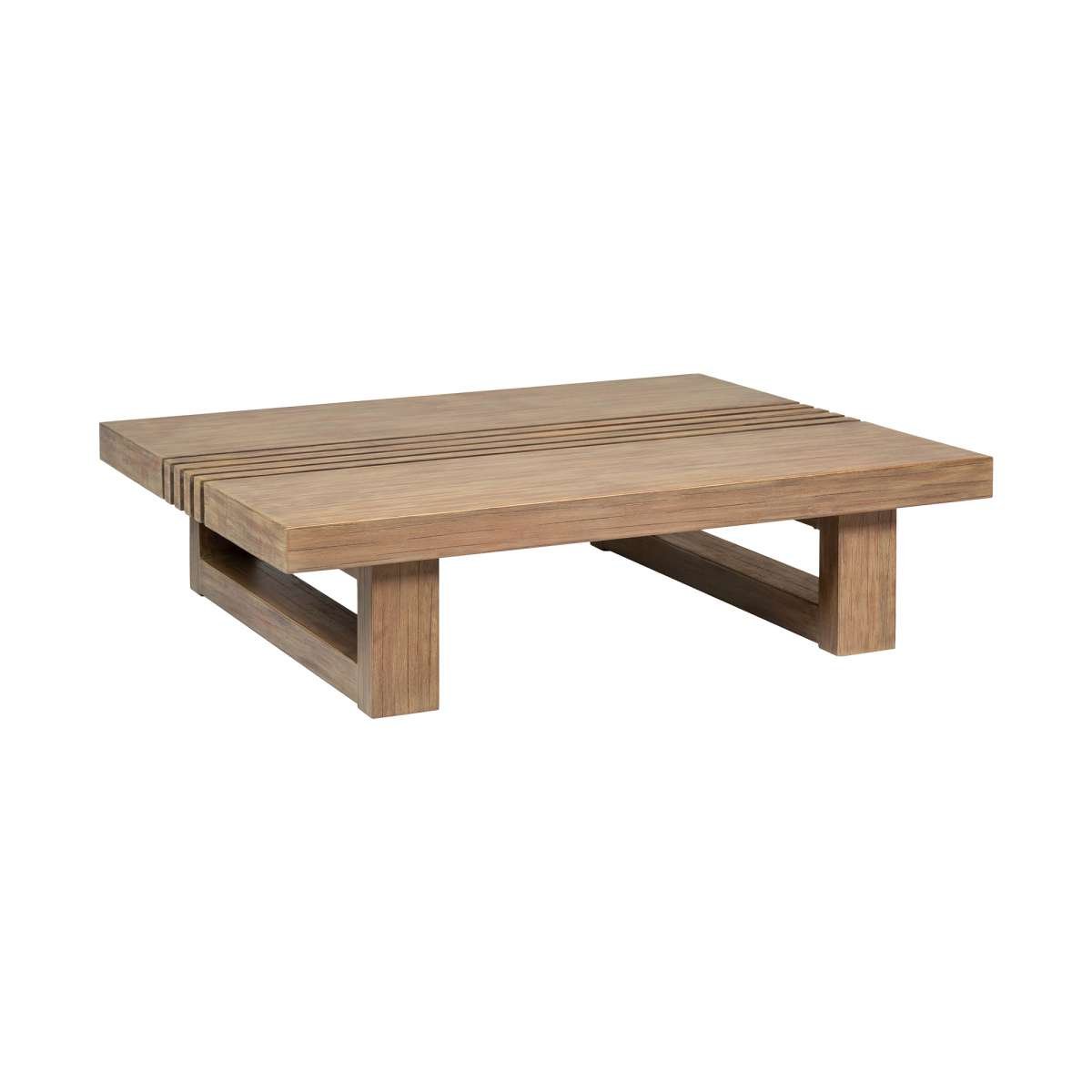 Vivid Outdoor Patio Coffee Table in Light Eucalyptus Wood By Armen Living | Outdoor Tables | Modishstore - 3