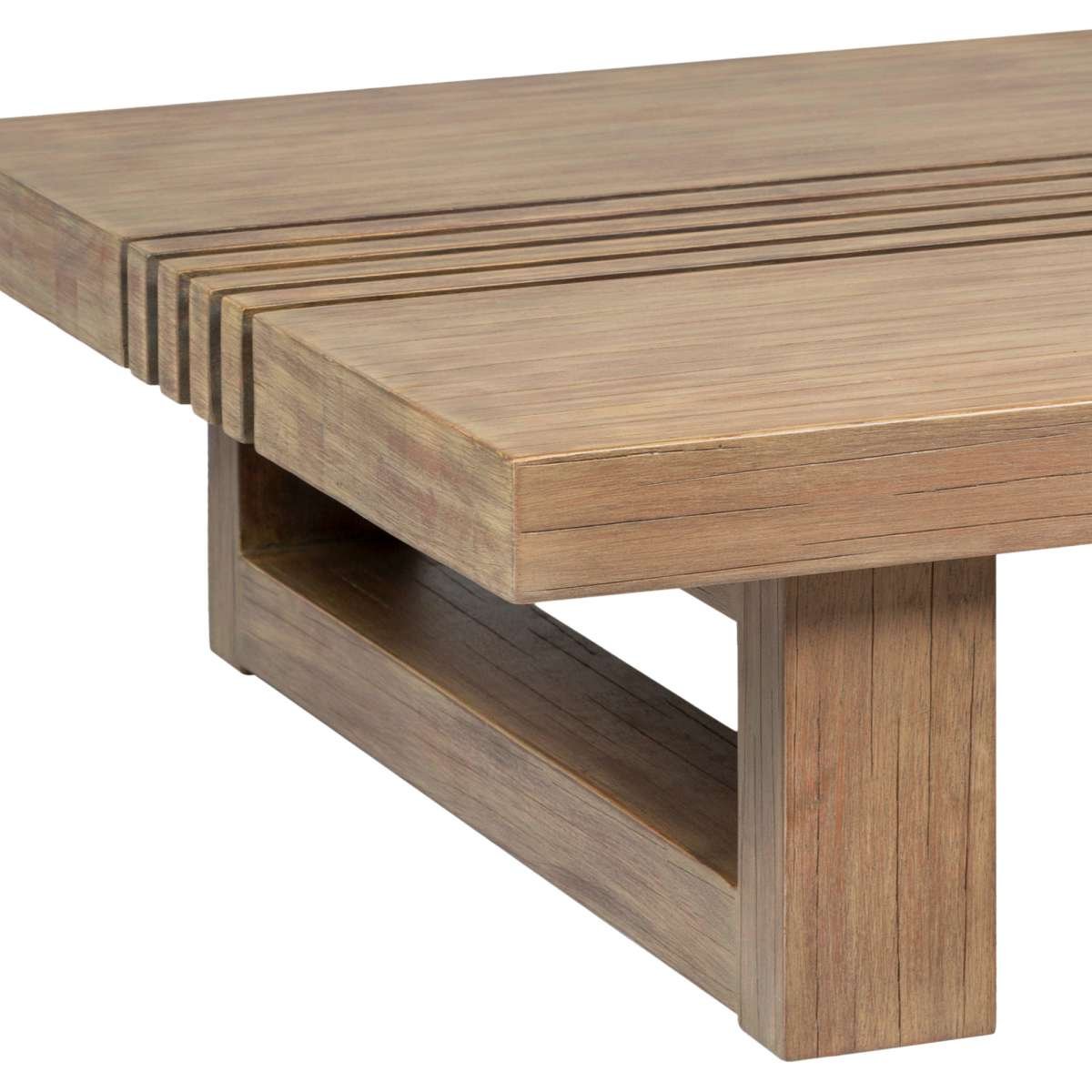 Vivid Outdoor Patio Coffee Table in Light Eucalyptus Wood By Armen Living | Outdoor Tables | Modishstore - 5