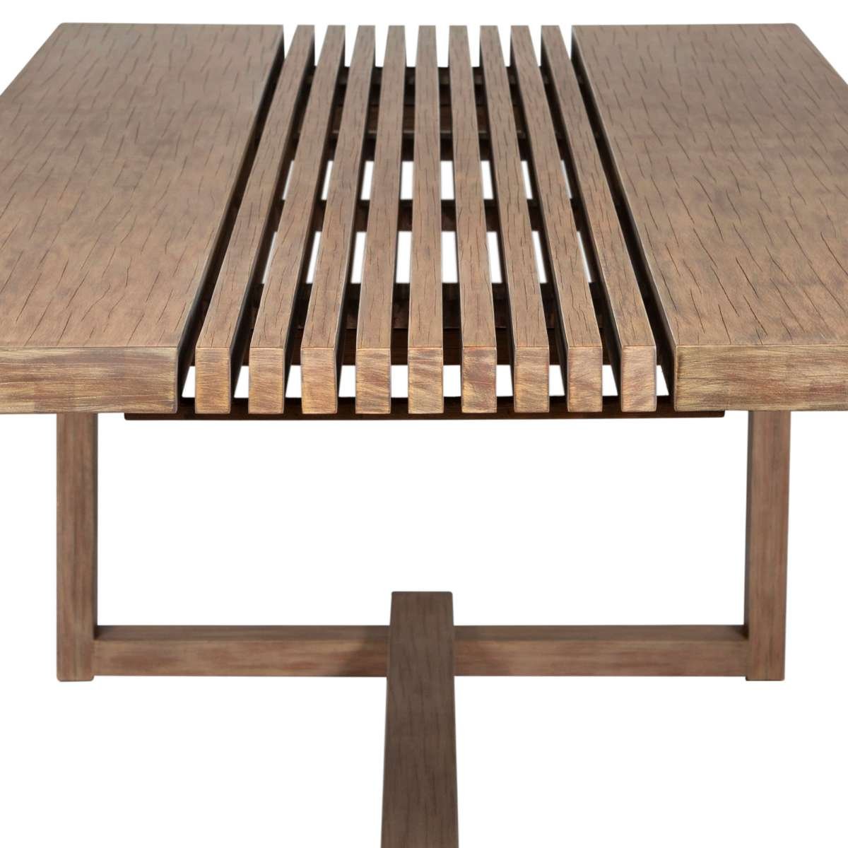 Vivid Outdoor Patio Dining Table in Light Eucalyptus Wood By Armen Living | Outdoor Tables | Modishstore - 5