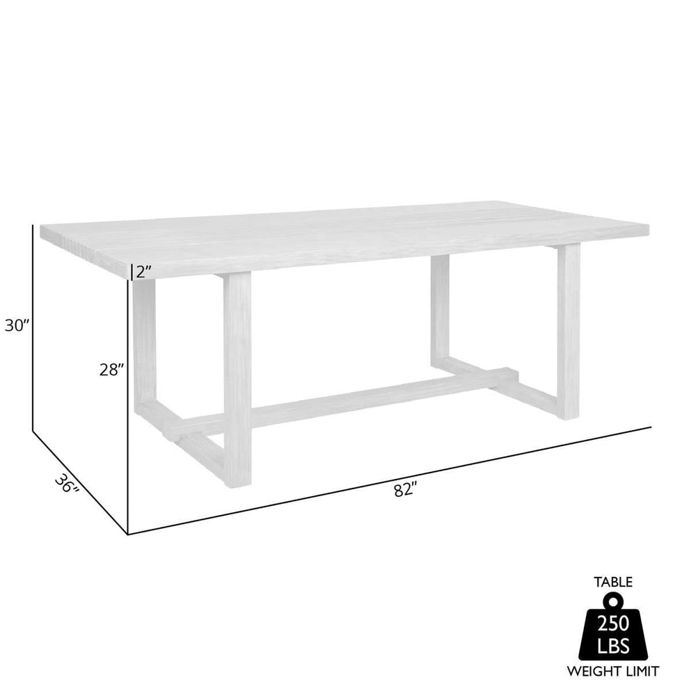Vivid Outdoor Patio Dining Table in Light Eucalyptus Wood By Armen Living | Outdoor Tables | Modishstore - 7
