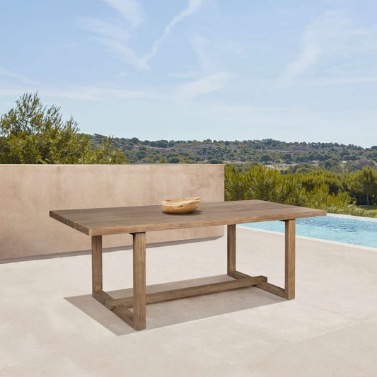 Vivid Outdoor Patio Dining Table in Light Eucalyptus Wood By Armen Living | Outdoor Tables | Modishstore