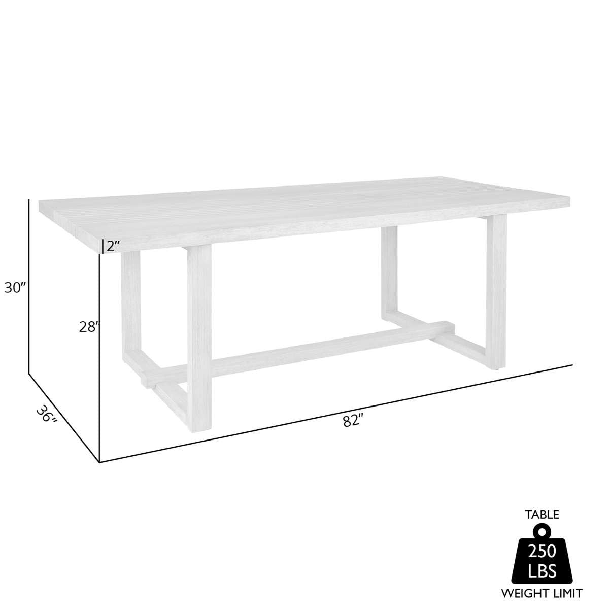 Vivid Outdoor Patio Dining Table in Gray Eucalyptus Wood By Armen Living | Outdoor Tables | Modishstore - 7