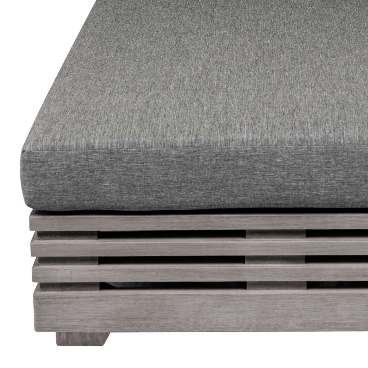 Vivid Outdoor Patio Chaise Lounge Chair in Gray Eucalyptus Wood with Gray Olefin Cushions By Armen Living | Outdoor Chaise Lounges | Modishstore - 6