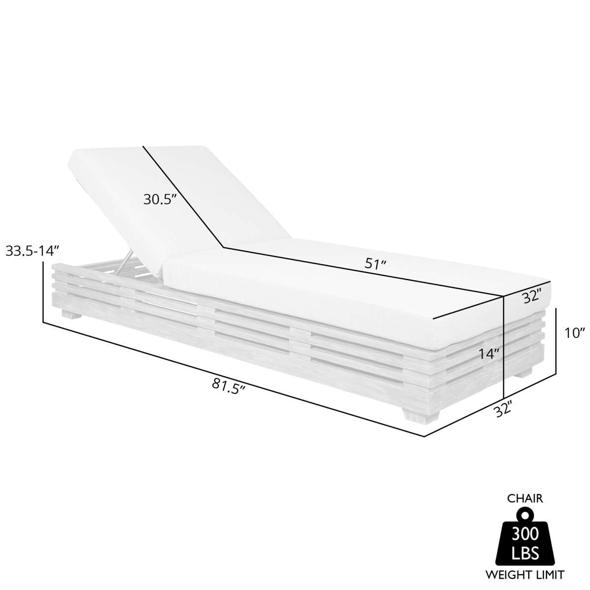 Vivid Outdoor Patio Chaise Lounge Chair in Gray Eucalyptus Wood with Gray Olefin Cushions By Armen Living | Outdoor Chaise Lounges | Modishstore - 8