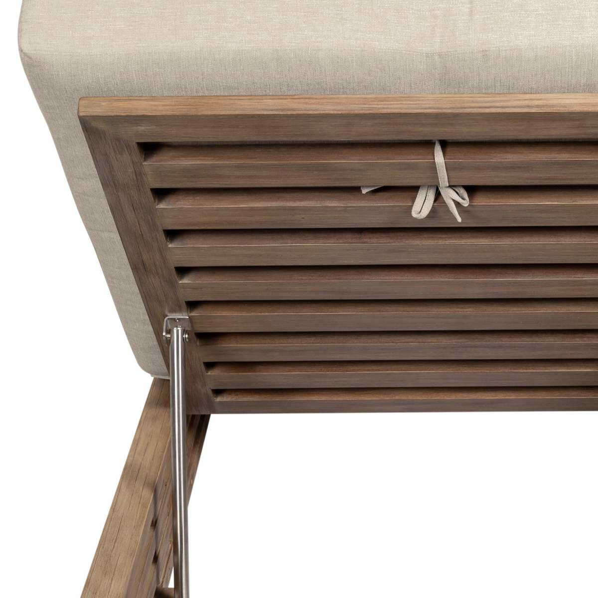 Vivid Outdoor Patio Chaise Lounge Chair in Gray Eucalyptus Wood with Gray Olefin Cushions By Armen Living | Outdoor Chaise Lounges | Modishstore - 15