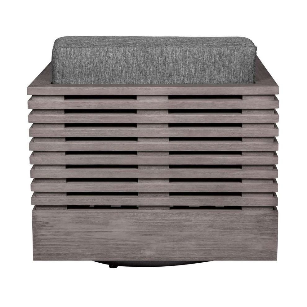 Vivid Swivel Outdoor Patio Chair in Gray Eucalyptus Wood with Gray Olefin Cushions By Armen Living | Outdoor Chairs | Modishstore - 4