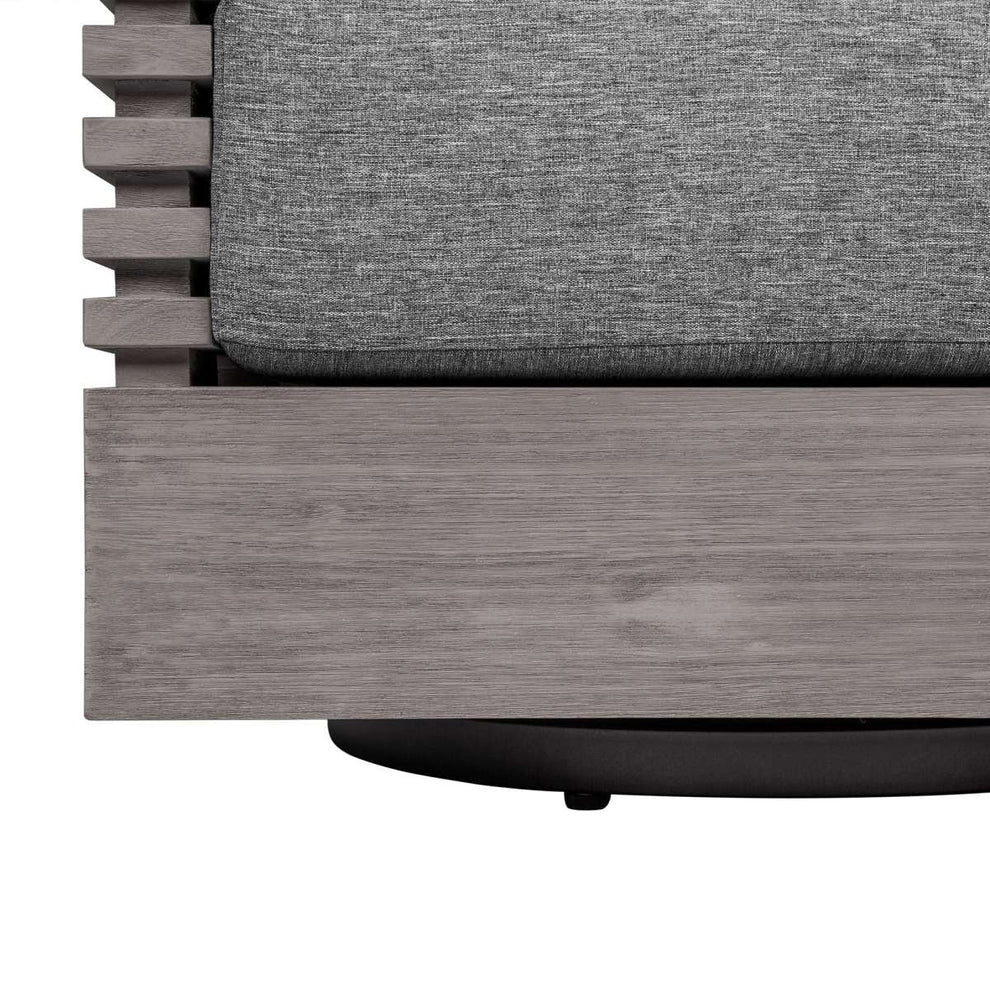 Vivid Swivel Outdoor Patio Chair in Gray Eucalyptus Wood with Gray Olefin Cushions By Armen Living | Outdoor Chairs | Modishstore - 6