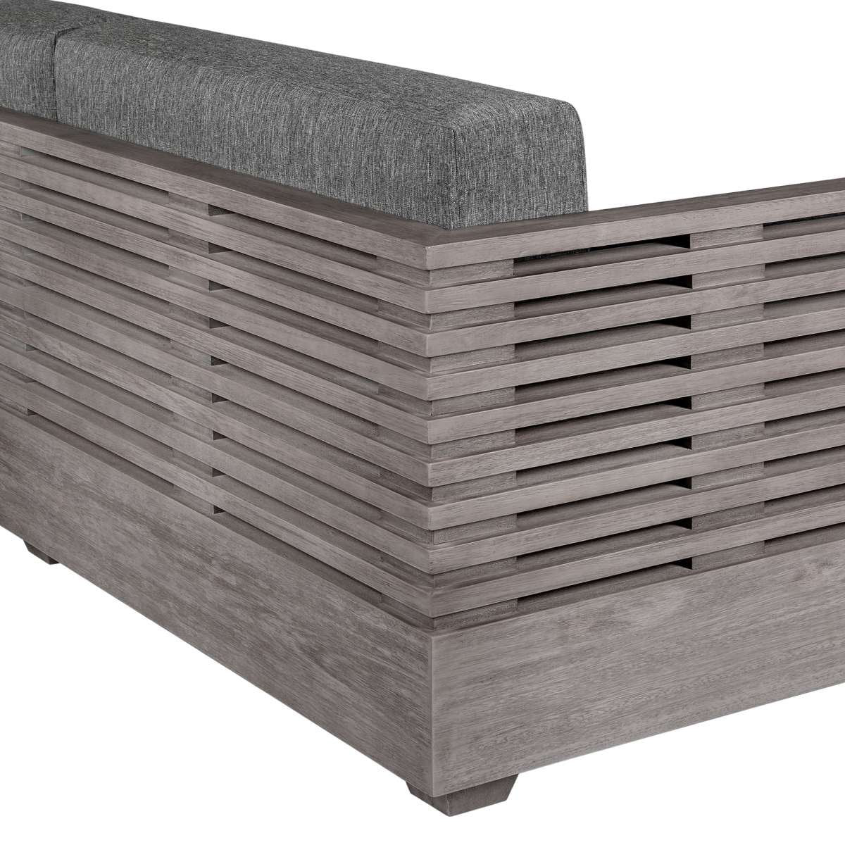 Vivid Outdoor Patio Sofa in Gray Eucalyptus Wood with Gray Olefin Cushions By Armen Living | Outdoor Sofas, Loveseats & Sectionals | Modishstore - 6