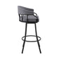 Valerie 30" Swivel Slate Grey Faux Leather and Black Metal Bar Stool By Armen Living | Bar Stools | Modishstore - 4