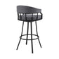 Valerie 30" Swivel Slate Grey Faux Leather and Black Metal Bar Stool By Armen Living | Bar Stools | Modishstore - 5