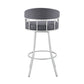 Valerie 26" Swivel Slate Grey Faux Leather and Silver Metal Bar Stool By Armen Living | Bar Stools | Modishstore - 6
