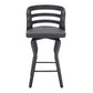 Verne 26" Swivel Gray Faux Leather and Black Wood Bar Stool By Armen Living | Bar Stools |  Modishstore  - 4