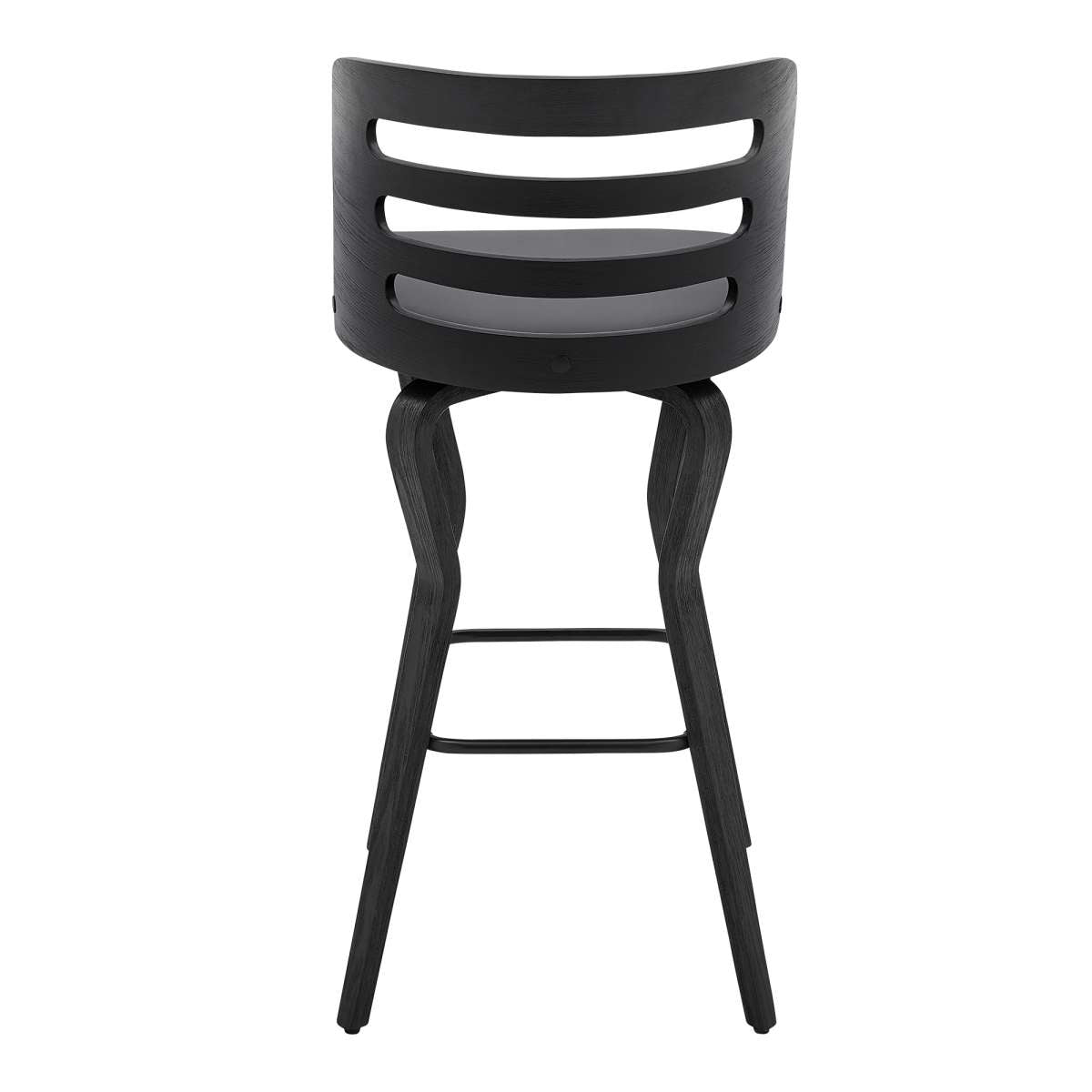 Verne 30" Swivel Gray Faux Leather and Black Wood Bar Stool By Armen Living | Bar Stools |  Modishstore  - 6