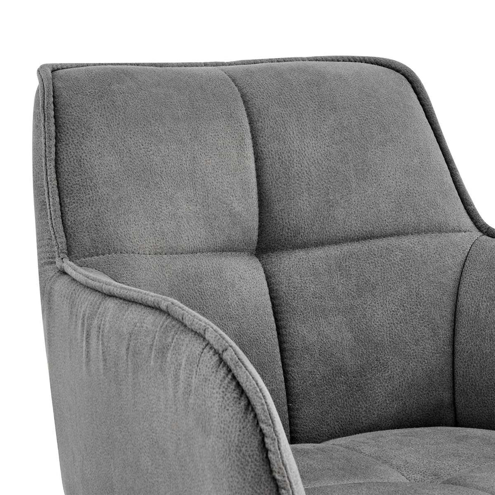 Verona 30" Bar Height Bar Stool in Charcoal Fabric and Black Finish By Armen Living | Bar Stools | Modishstore - 6