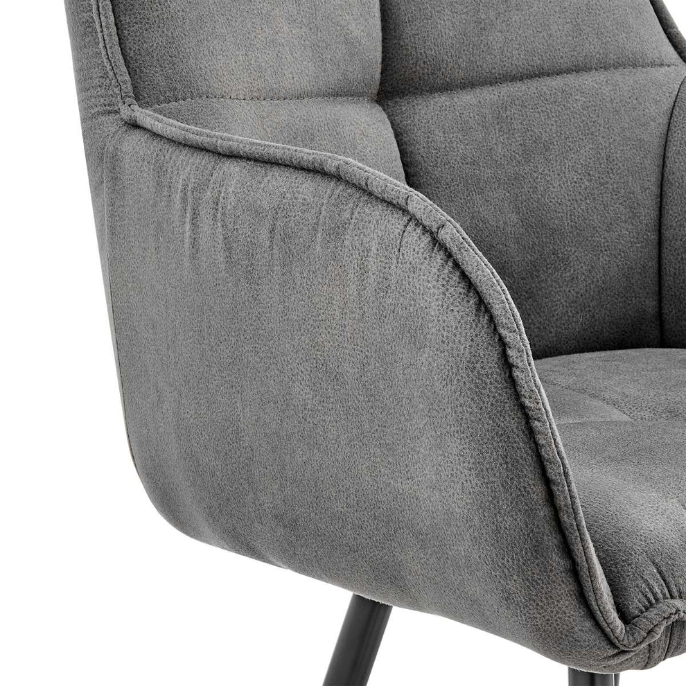 Verona 30" Bar Height Bar Stool in Charcoal Fabric and Black Finish By Armen Living | Bar Stools | Modishstore - 7