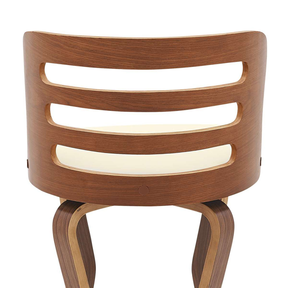 Verne 26" Swivel Cream Faux Leather and Walnut Wood Bar Stool By Armen Living | Bar Stools |  Modishstore  - 8