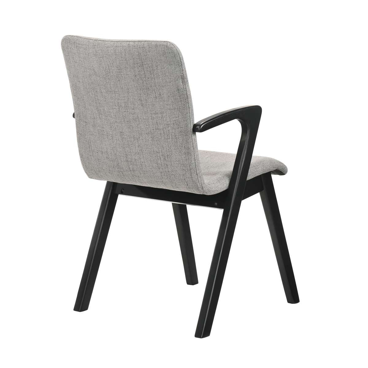 Varde Mid-Century Gray Upholstered Dining Chairs in Black Finish - Set of 2 By Armen Living | Dining Chairs | Modishstore - 3