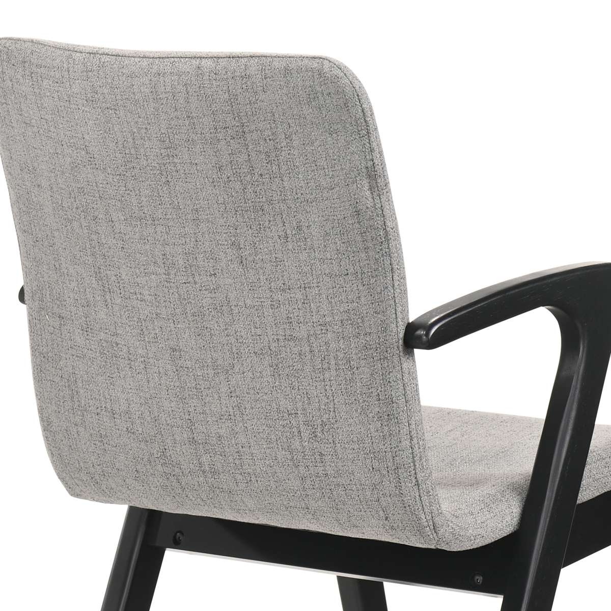 Varde Mid-Century Gray Upholstered Dining Chairs in Black Finish - Set of 2 By Armen Living | Dining Chairs | Modishstore - 4