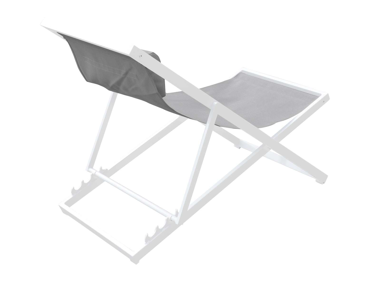 Wave Outdoor Patio Aluminum Deck Chair in Grey Powder Coated Finish with Grey Sling Textilene By Armen Living | Outdoor Chairs |  Modishstore  - 13