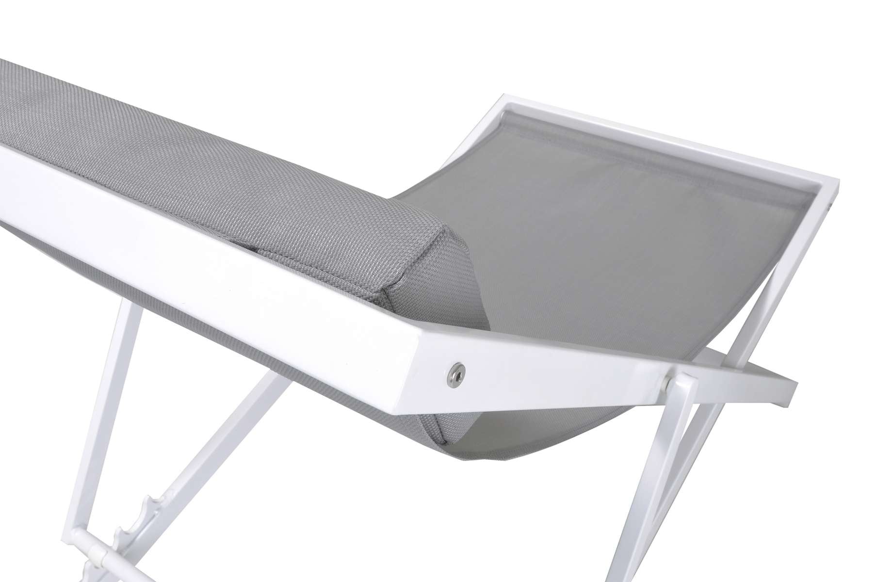 Wave Outdoor Patio Aluminum Deck Chair in Grey Powder Coated Finish with Grey Sling Textilene By Armen Living | Outdoor Chairs |  Modishstore  - 11