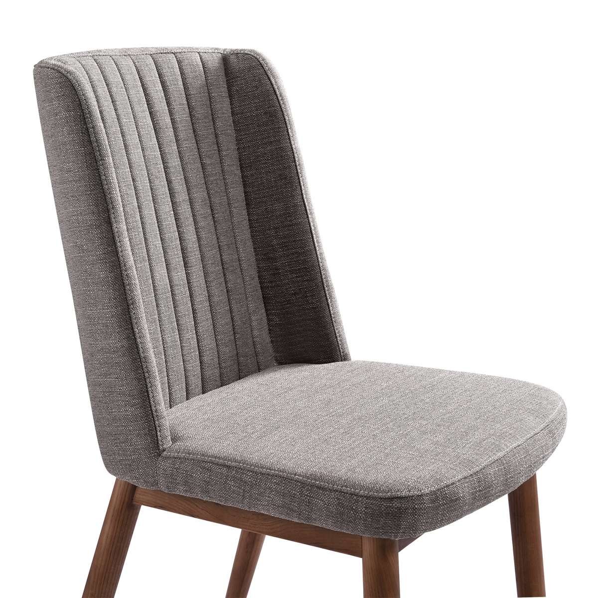 Wade Mid-Century Dining Chair in Walnut Finish and Gray Fabric - Set of 2 By Armen Living | Dining Chairs | Modishstore - 3