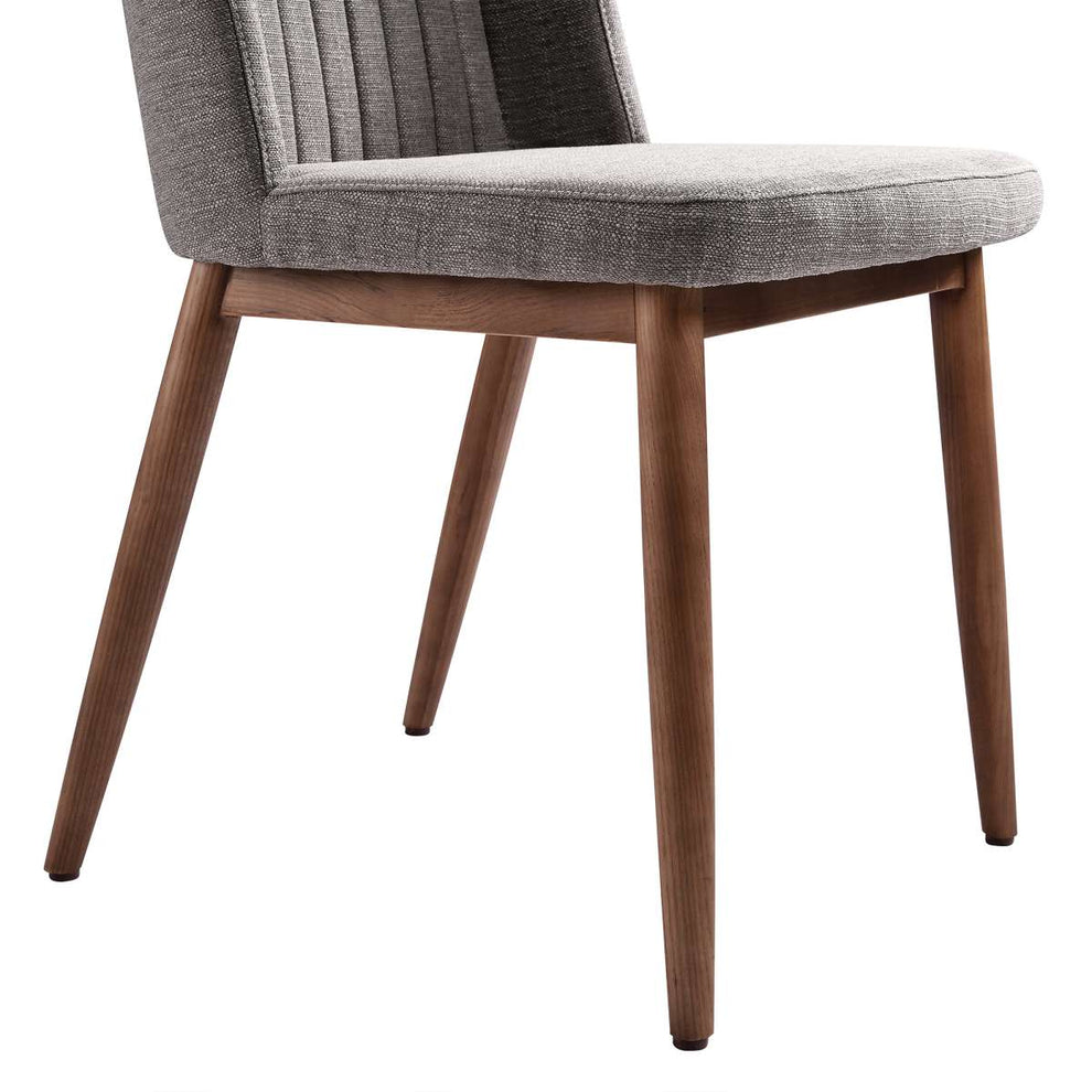 Wade Mid-Century Dining Chair in Walnut Finish and Gray Fabric - Set of 2 By Armen Living | Dining Chairs | Modishstore - 4