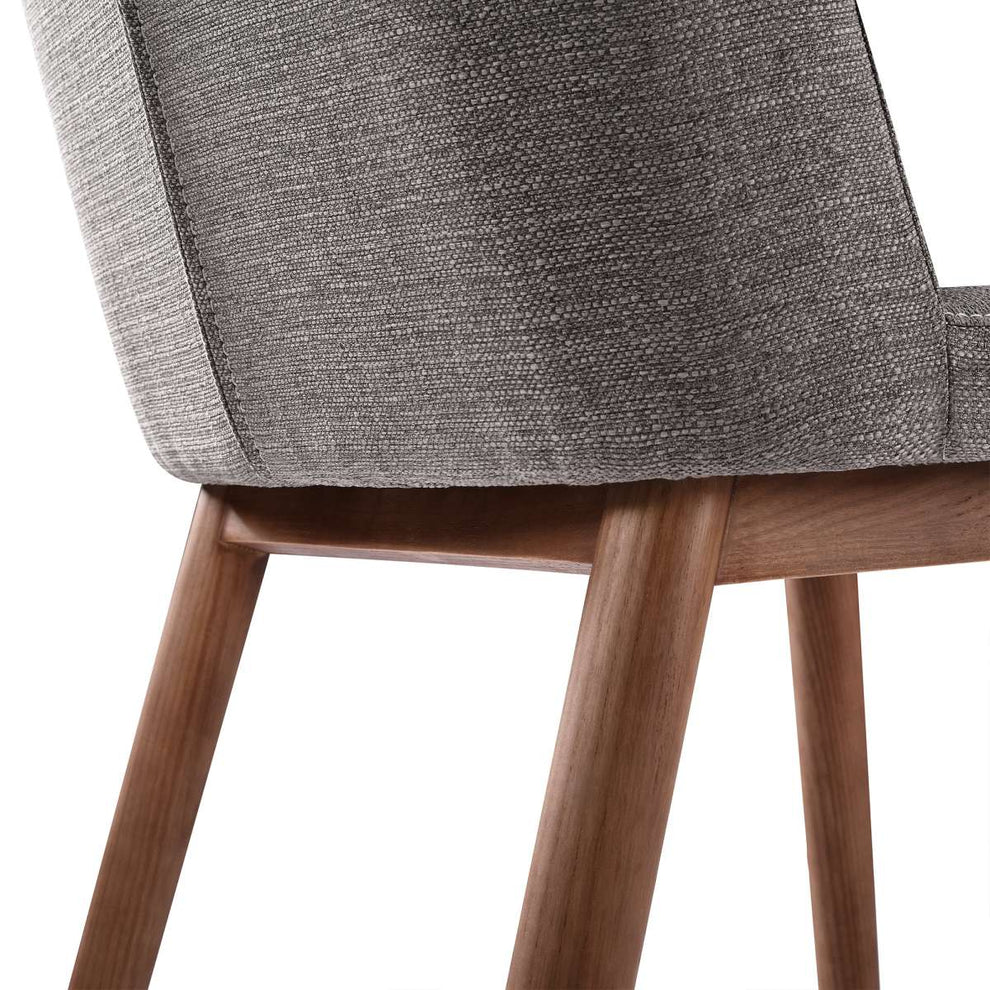 Wade Mid-Century Dining Chair in Walnut Finish and Gray Fabric - Set of 2 By Armen Living | Dining Chairs | Modishstore - 6