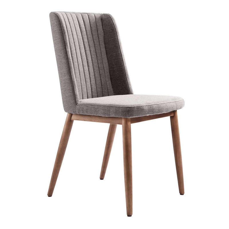 Wade Mid-Century Dining Chair in Walnut Finish and Gray Fabric - Set of 2 By Armen Living | Dining Chairs | Modishstore