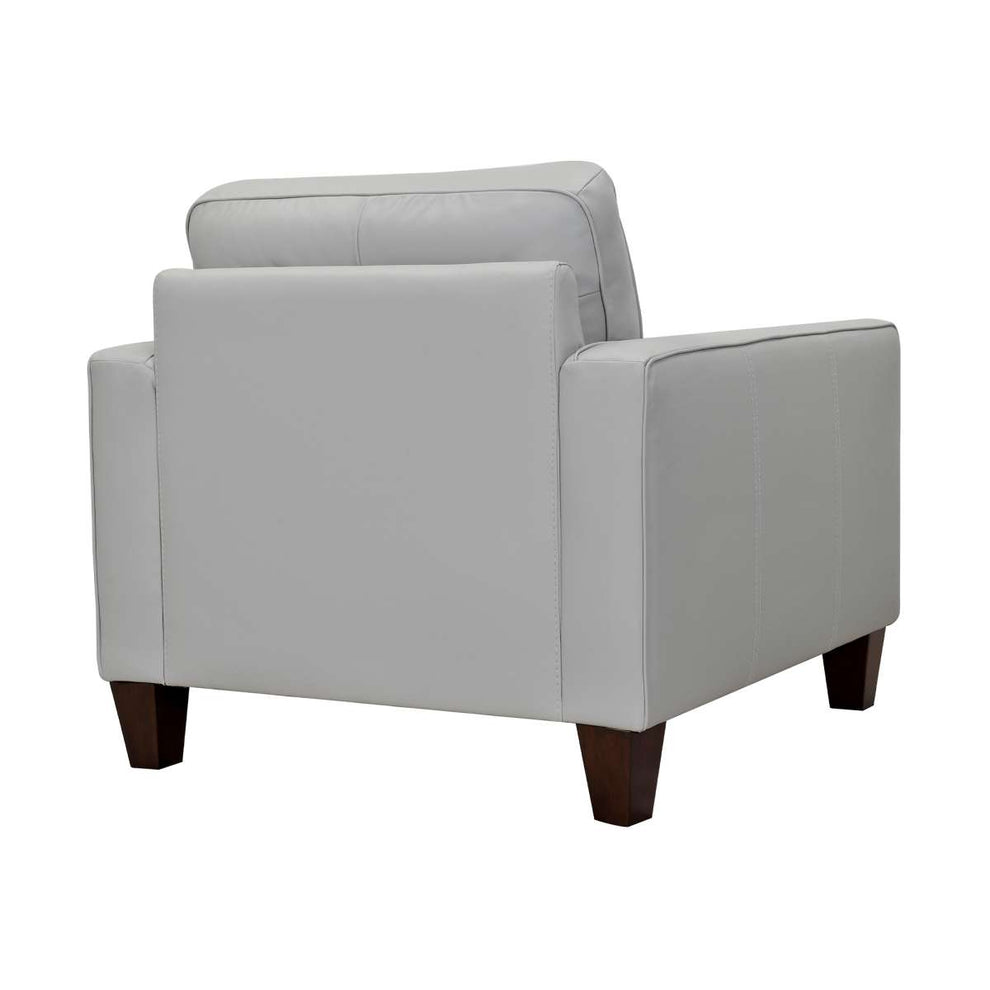 Wesley Dove Gray Genuine Leather Power Footrest Tuxedo Arm Accent Chair By Armen Living | Lounge Chairs |  Modishstore  - 3