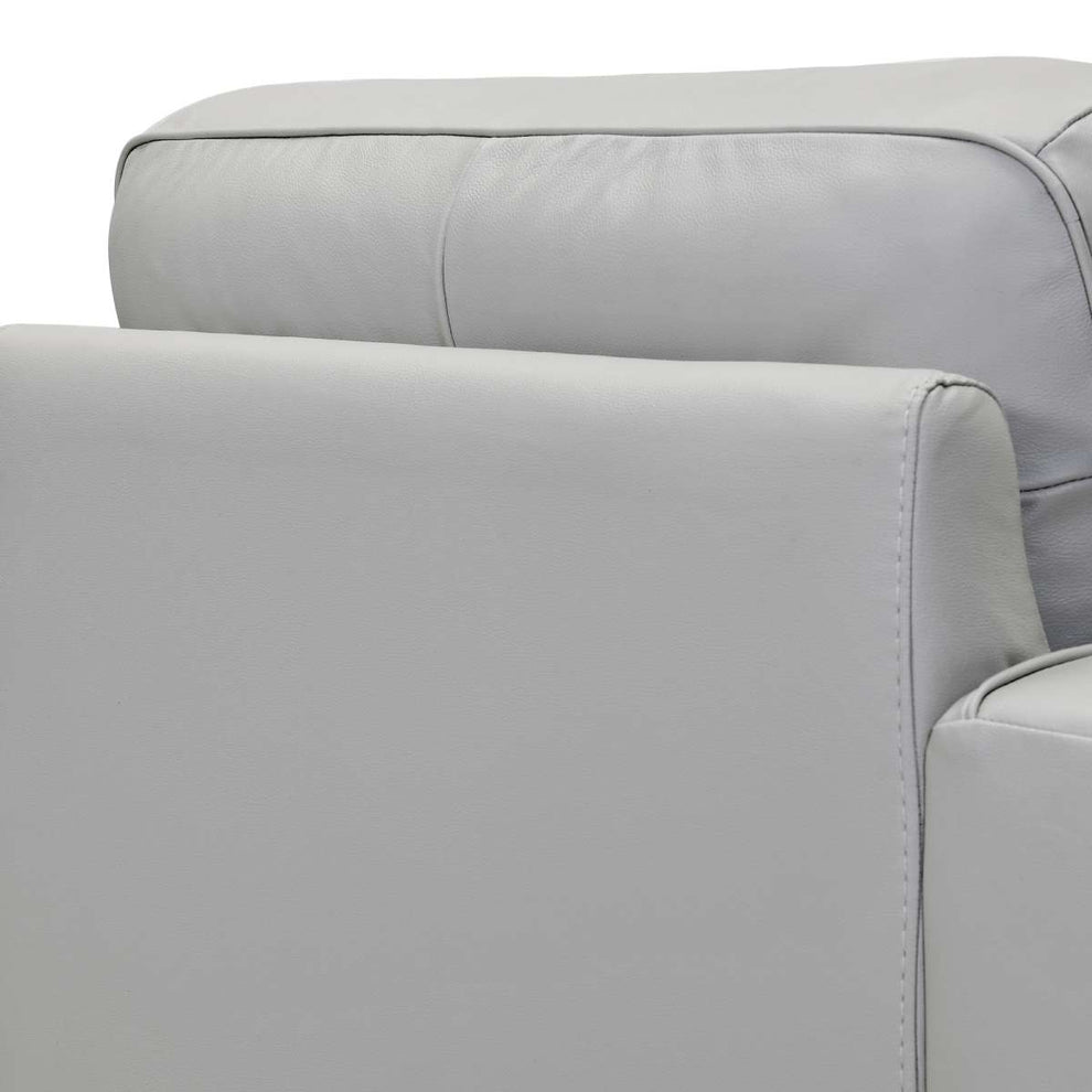 Wesley Dove Gray Genuine Leather Power Footrest Tuxedo Arm Accent Chair By Armen Living | Lounge Chairs |  Modishstore  - 6
