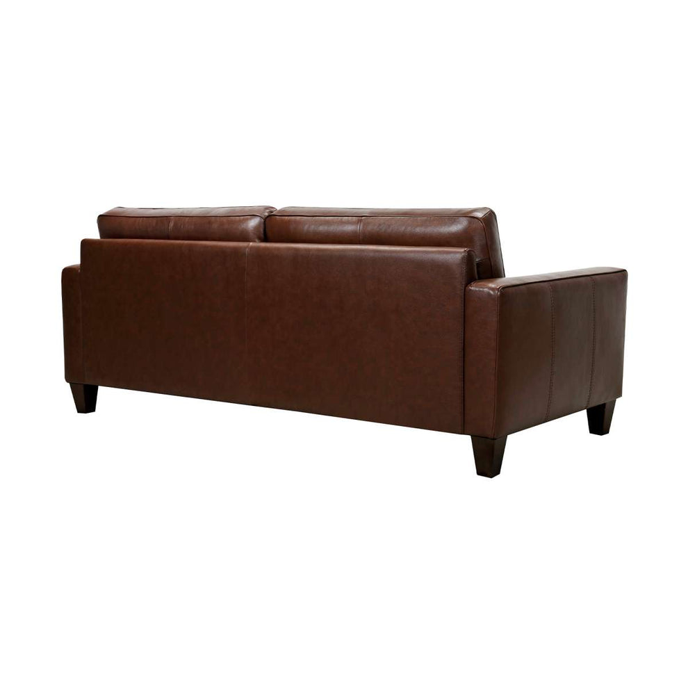 Wesley 81" Chestnut Genuine Leather Power Footrest Tuxedo Arm Sofa By Armen Living | Sofas |  Modishstore  - 3