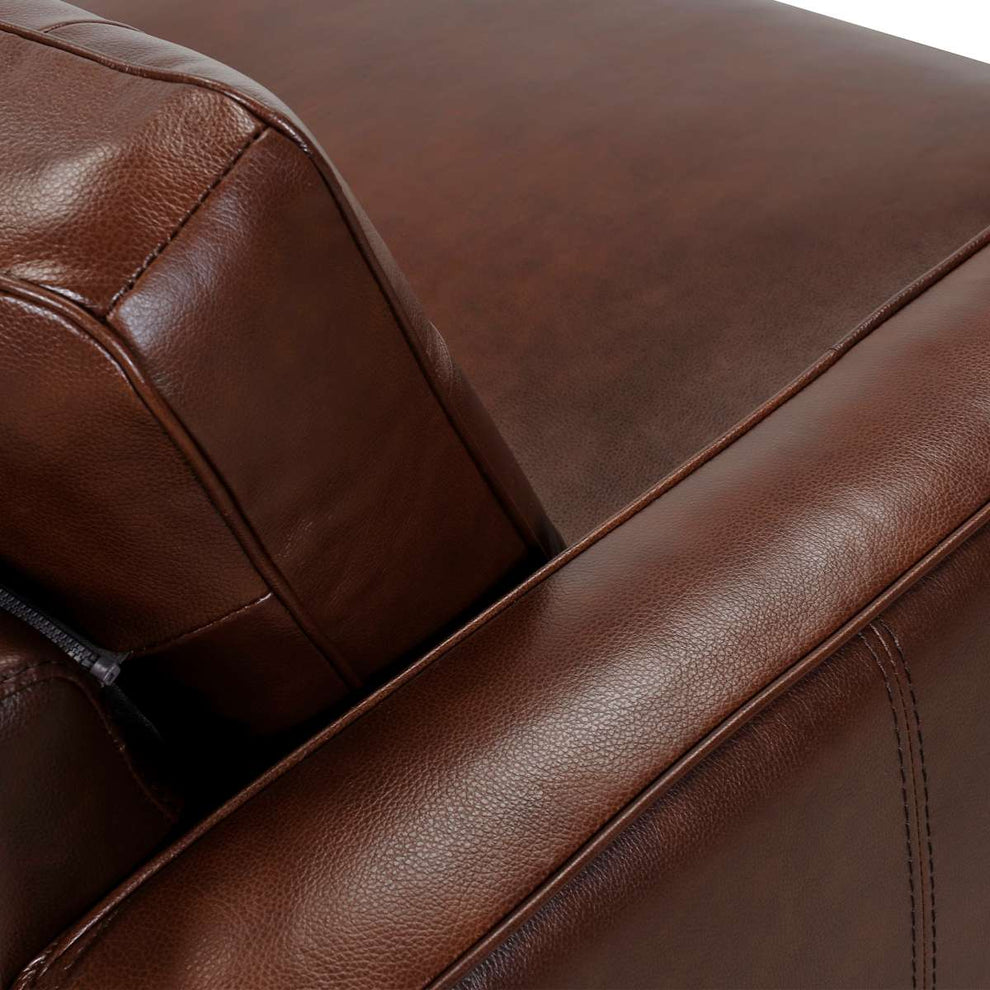 Wesley 81" Chestnut Genuine Leather Power Footrest Tuxedo Arm Sofa By Armen Living | Sofas |  Modishstore  - 6