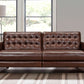 Wesley 81" Chestnut Genuine Leather Power Footrest Tuxedo Arm Sofa By Armen Living | Sofas |  Modishstore 