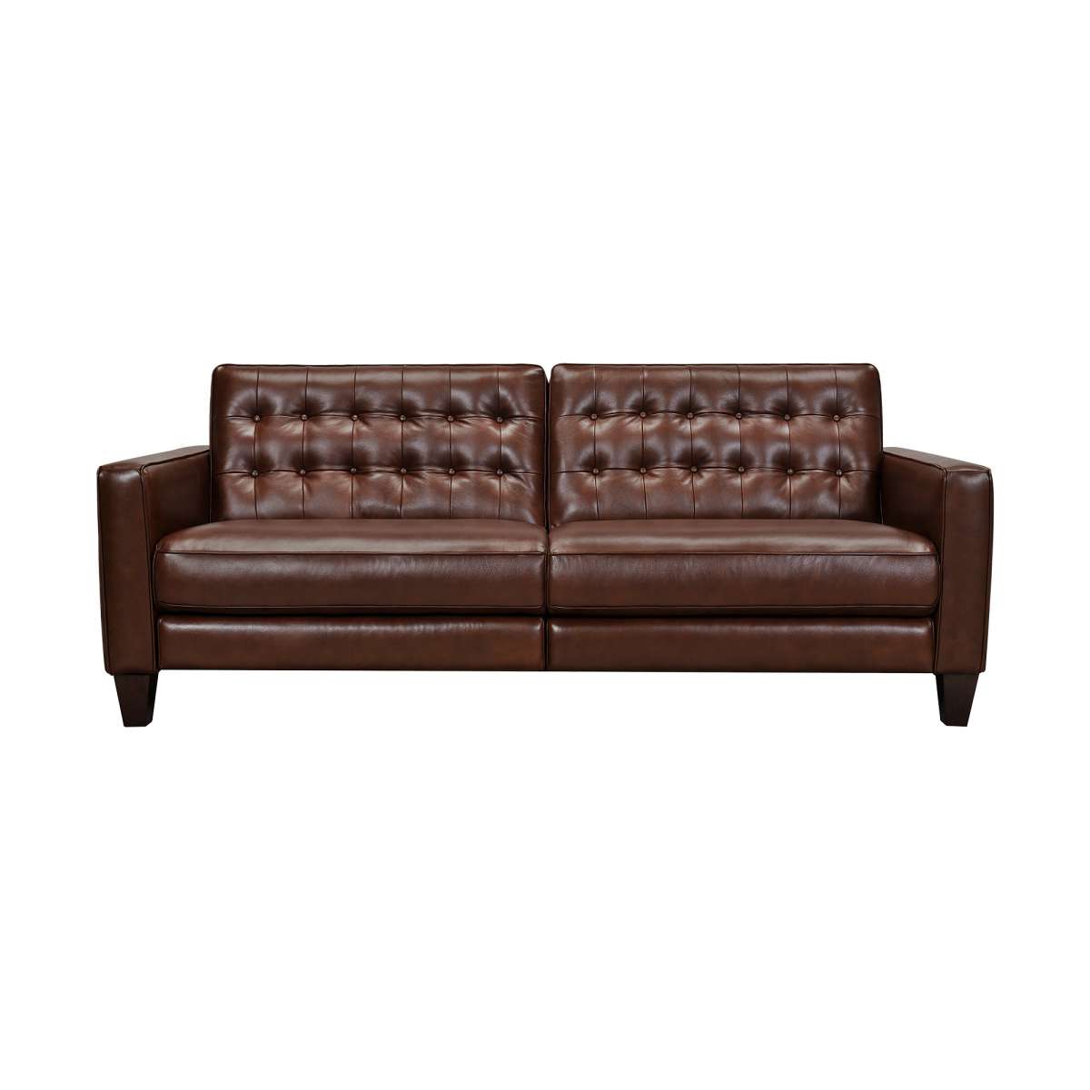 Wesley 81" Chestnut Genuine Leather Power Footrest Tuxedo Arm Sofa By Armen Living | Sofas |  Modishstore  - 7