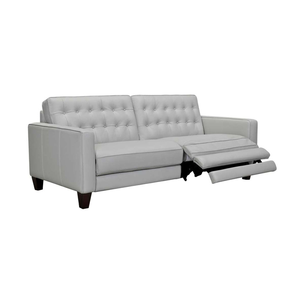 Wesley 81" Dove Gray Genuine Leather Power Footrest Tuxedo Arm Sofa By Armen Living | Sofas |  Modishstore  - 2