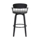 Willow 25.5" Swivel Black Wood Counter Stool in Grey Faux Leather with Black Metal By Armen Living | Counter Stools | Modishstore - 6