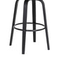 Willow 30" Swivel Black Wood Bar Stool in Grey Faux Leather with Black Metal By Armen Living | Bar Stools | Modishstore - 8