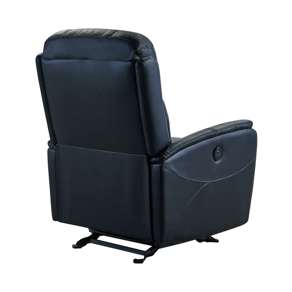 Wolfe Contemporary Recliner in Black Genuine Leather By Armen Living | Chairs & Recliners | Modishstore - 4