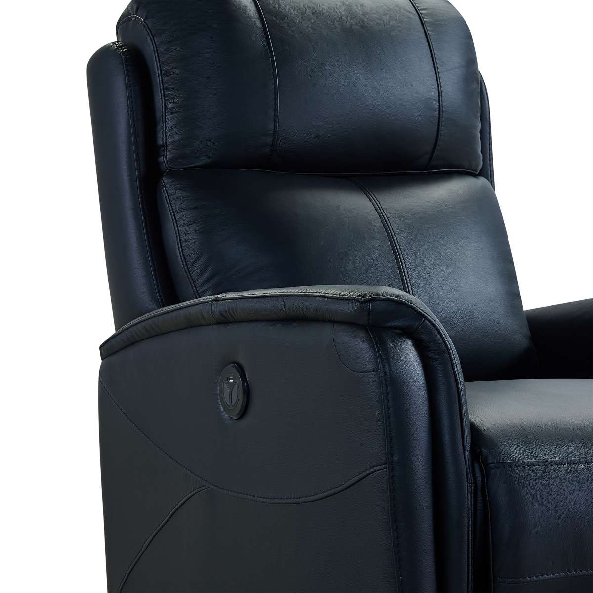 Wolfe Contemporary Recliner in Black Genuine Leather By Armen Living | Chairs & Recliners | Modishstore - 5